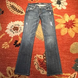 7 For All Mankind Distressed Straight Leg Jean